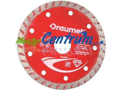 DRAUMET Gyémántvágó tárcsa TURBO 125 x 22,23 mm