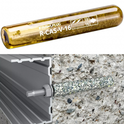 RAWLPLUG Kétkomponensű ragasztógyanta üvegfiolában 10 mm